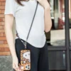 Cross body mobile phone lanyard braided rope 8mm anti lost