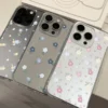 iPhone Case Clear Case TPU Soft Cute And Beautiful Colorful Blue Blooming Flowers
