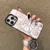 Cute Cat Get Rich Casing for iPhone Border Print AllInclusive Fullcover