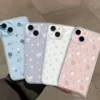 iPhone Case Clear Case TPU Soft Cute And Beautiful Colorful Blue Blooming Flowers
