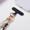 Universal Womens Long Shoulder Strap Crossbody Phone Case with Pearl Lanyard for Daily Use